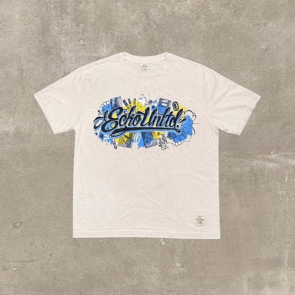 Ecko Unltd Vintage Y2K Graphic T-Shirt Cream Size L
